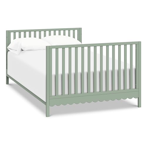 DaVinci Sammy Scallop 4-in-1 Convertible Crib in Light Sage, GREENGUARD Gold Certified DaVinci