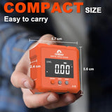 Coobeast Digital Angle Finder, Digital Level Angle Gauge with Backlight & Magnetic Base Compact Digital Protractor Angle Measuring Tool Inclinometer for Woodworking Construction Table Saw Gift for Men coobeast