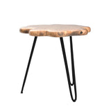 HOEGMST 19.5 Inch Live Edge Side Table, Wood Freeform Small End Table with Waterproof, Rustic Accent Table Unique for Living Room, Bedroom, Home HOEGMST