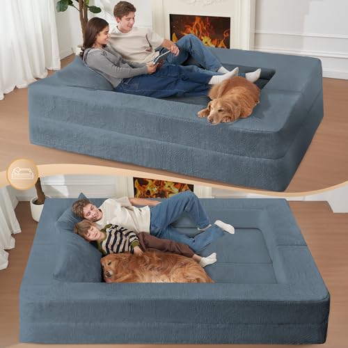 Cansunna Futon Sofa Bed with Pillow, 3-in-1 Sleeper Sofa Bed with Removable Cover, Convertible Floor Sofa Bed, No Assembly Boneless Couch for Living Room, Bedroom Cansunna
