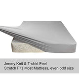 Twin Size Fitted Sheet Only - 4-Way Stretch Knit, Snug Fit, Wrinkle Free & Stay in Place, No More Slipping Off for Mattress, Soft & Comfortable - Light Gray, Twin N&Y HOME