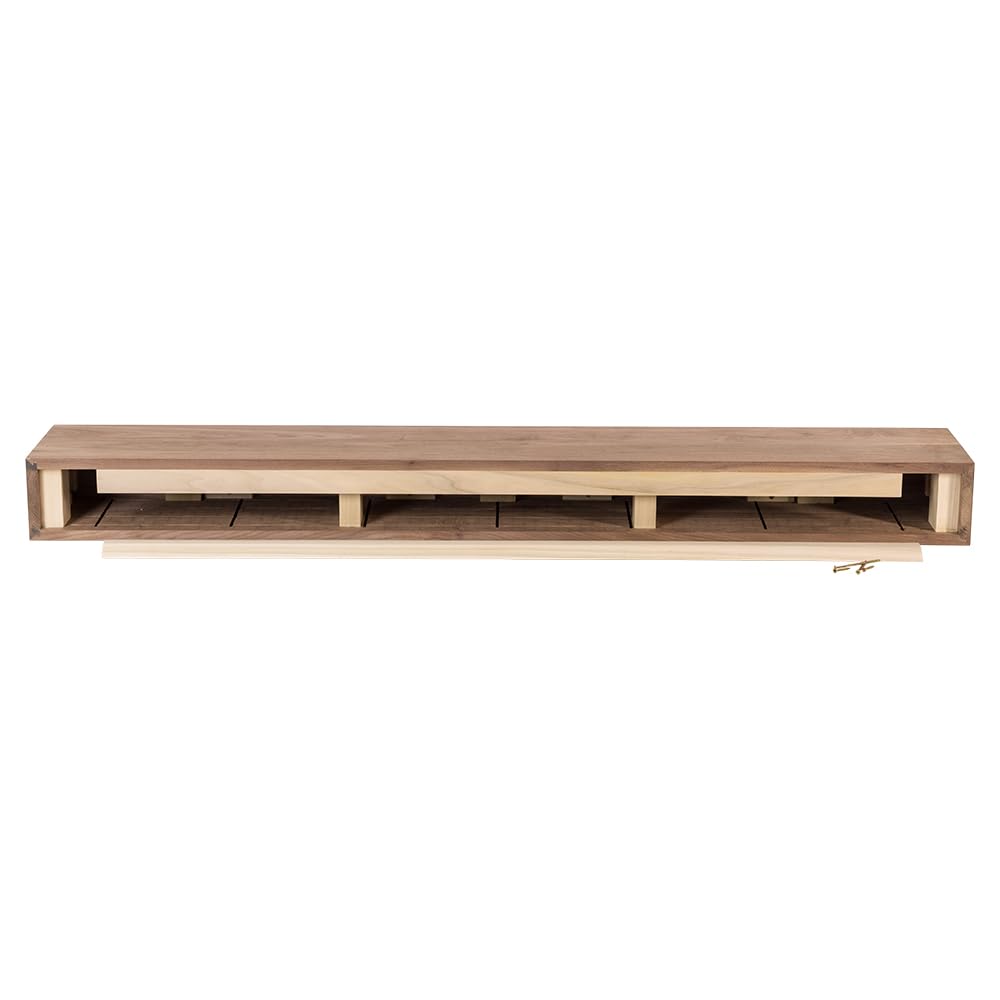 Modern Ember Walnut Creek 72 Inch Fireplace Mantel Shelf in Burnt Sienna - Durable 9" Depth, Wall-Mounted Shelf with Smooth Finish and Close-Grain Details, Real Walnut Wood Modern Ember