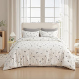 Jameswish 7 Pieces Black Bow Comforter Set for Girls Kids Soft Fluffy Bedding Set Full Size Bed in A Bag as Gifts (1 Comforter, 1 Flat Sheet, 1 Fitted Sheet, 2 Pillowcase and 2 Pillow Sham) Jameswish