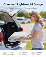 VEVOR Carport Replacement Canopy Cover, 13 x 20 ft Potable Garage Tent Top Tarp with Sidewalls, UV-Resistant & Waterproof, Heavy Duty Car Shelter Tarp with Ball Buggees, Grey, Frame Not Included VEVOR