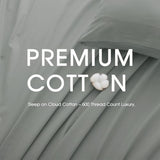 HYPREST Cotton Sheets King Size,18 Inch Deep Pocket King Sheets Hotel Luxury Soft Light Grey - 600 Thread Count HYPREST
