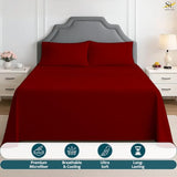 Cal King Sheet Set - 4 Piece Ultra Soft Brushed Microfiber Bed Sheets - 15" Deep Pockets, Wrinkle-Free & Breathable for a Secure Fit Sheets & Pillowcases (California King, Burgundy) Shreem Linen
