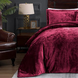 TAMGHO Crushed Velvet Maroon Burgundy King Size Comforter Set, Dark Red Luxury Soft Fluffy Bedding for All Seasons, 3 Pcs Bed Set Includes 1 Comforter (108"x96") and 2 Pillow Shams (20"x36")