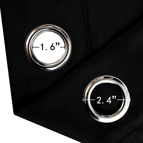 LEMOMO Blackout Curtains 52 x 84 inches Long Black Curtains Set of 2 Panels Thermal Insulated Room Darkening Curtains for Bedroom LEMOMO