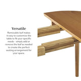 Walker Edison Mid Century Solid Wood Oval Extension Dining Table with Hairpin Legs and Removable Leaf, 60 Inch, Caramel Walker Edison