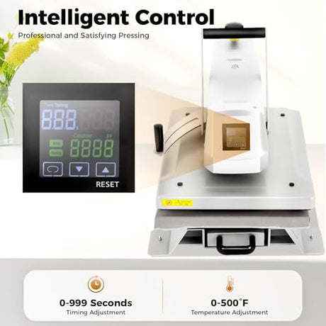 LyeXD 16x20 Inch Heat Press Machine, 1600W Digital T-Shirt Heat Press Machine w/Intelligent Temperature Control System, Heat Press Automatic Swing Away Sublimation Heat Transfer for T Shirts Bags LyeXD