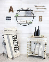 AuldHome Design Boho Farmhouse Throw, Black and Off White 50 x 60 Inch Striped Blanket AuldHome Design