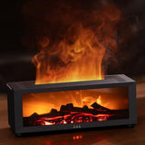 Essential Oil Diffuser, Fireplace Flame Oil Diffuser - Aromatherapy Aroma Humidifier, Upgrade 7 Flame Colors Noiseless 150ml Remote Control - Perfect for Bedroom Home Office (Fireplace Black) SENMUL
