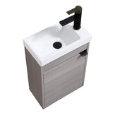 Wenore Home 16 Inch Bathroom Vanity with Sink Combo,Wall Mounted Cabinet Set for Small Space,Floating Bathroom Vanity with Sink,Small Bathroom Vanity with Forest Oak Wenore Home