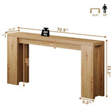 70.9 Inch Extra Long Console Table, Farmhouse Entryway Table with Thickened Base, Wood Sofa Table Behind Couch Table, Narrow Entryway Accent Table for Living Room, Hallway, Entrance, Foyer, Brown karlott