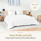 Down Alternative Comforter Queen Size - Fluffy Duvet Insert - Puffy Premium All Season Winter - Luxury Breathable Hotel Plush Comforter - Queen, White, 86x86 inches - Eco-Compressed Packing Lavish Comforts