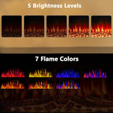 BOSSIN 23 inch Electric Fireplace Insert with Stove Heater for TV Stand,LED Realistic Flame,Recessed Mounted Fireplace Heater with Remote Control,Fireplace with Adjustable Flame, Timer 750/1500W BOSSIN