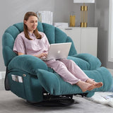 HOMYEDAMIC Power Recliner Chair Swivel, Comfortable Soft Fabric Shell Shape with Storage 360 Swivel Electric Big Tall Single Reclining Sofa for Adults Living Room Bedroom(Green)