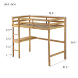 Bellemave Twin Loft Bed with Desk,Loft Bed for Kids, Boys, Girls,Wooden Loft Be Frame with Desk and Ladder, Natural Bellemave