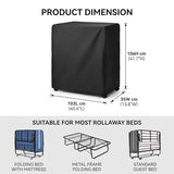 WOMACO Universal Rollaway Bed Cover, Folding Storage Cover Protector (Black, Twin / 38 Inch) WOMACO