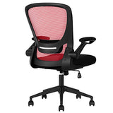 Home Office Chair Ergonomic Desk Chair Mesh Computer Chair with Lumbar Support Flip-up Arms Swivel Rolling Executive Task Chair Adjustable Chair for Adults(Red) BestOffice