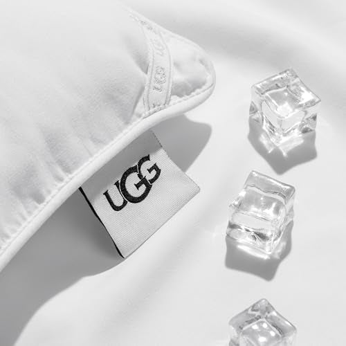 UGG Danielle Full/Queen Comforter Duvet Insert Cooling Lightweight Down Alternative Hypoallergenic Washable Quilted Fluffy Comforter Blanket with Corner Tabs for Duvet Cover, Full/Queen, Bright White UGG