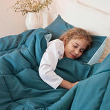 Exclusivo Mezcla Lightweight Reversible Twin Size Comforter Set, Down Alternative Comforter with 1 Pillow Sham, Twin Size Bedding Set for All Seasons, Dusty Teal/Aqua Blue Exclusivo Mezcla