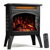 ZAFRO 21" Freestanding Electric Fireplace with Remote, Fireplace Space Heater with Adjustable Flame Color and Brightness, Thermostat/Sleep Mode/Overheat Protection for Bedroom, Living Room(Black) ZAFRO