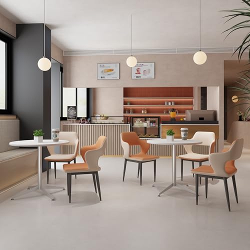 SENGLIDA Round Office Table Conference Table Small Dining Table Coffee Meeting Table for Office Boardroom Kitchen Living Room Waterproof Desktop Easy Assembly 31.5 inch SENGLIDA