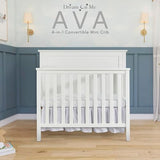 Dream On Me Ava 4-in-1 Convertible Mini Crib in White, Greenguard Gold Certified, Non-Toxic Finish, Comes with 1" Mattress Pad, with 3 Mattress Height Settings Dream On Me