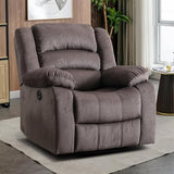 EBELLO Classic Power Recliner Chair, Oversized Electric Reclining Chair with Overstuffed Cushion and Back, Soft Fabric Adults Single Recliner Sofa for Living Room, Brown