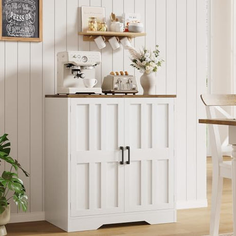 Sideboard Buffet Cabinet, Modern Farmhouse Kitchen Storage Cabinet, Small Modular Accent Cabinet Coffee Station Bar Media Console Table Credenza for Kitchen Dining Room, Living Room Entryway Hallway Vividwood