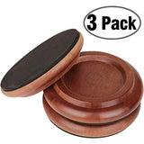 Eison Grand Piano Caster Cups, Solid Sapeliwood Piano Caster with Non-Slip & Anti-Noise Foam Floor Protectors for Hardwood Floor, Set of 3 Eison