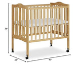 Dream On Me 2-In-1 Lightweight Folding Portable Stationary Side Crib In Natural, Greenguard Gold Certified, Baby Crib To Playpen, Folds Flat For Dream On Me