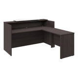 Bush Business Furniture Arrive 72W x 72D L Shaped Reception Desk with Counter in Storm Gray, Modern Receptionist Station for Office Waiting Room Bush Furniture