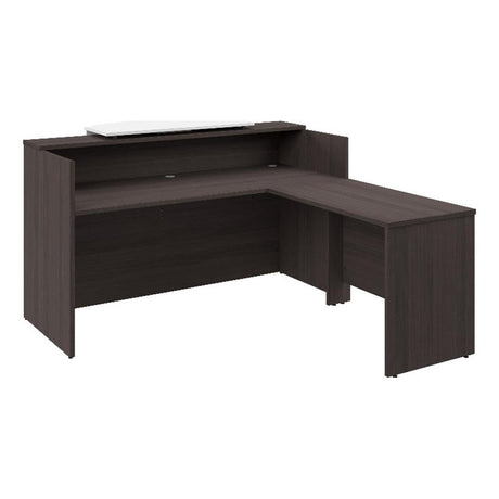 Bush Business Furniture Arrive 72W x 72D L Shaped Reception Desk with Counter in Storm Gray, Modern Receptionist Station for Office Waiting Room Bush Furniture
