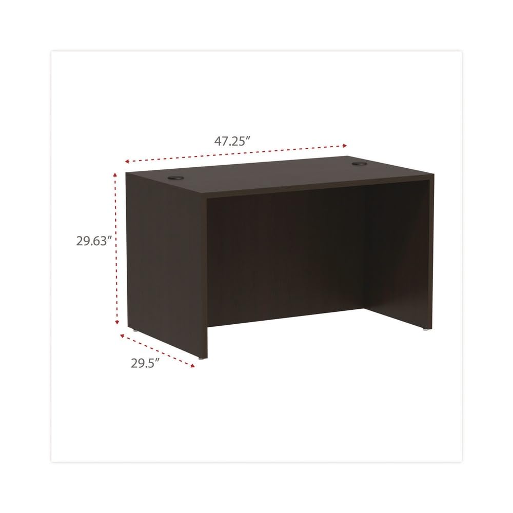Alera Alera Valencia Series Straight Front Desk Shell, 47.25" X 29.5" X 29.63", Espresso Alera
