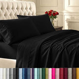 California Design Den Soft Twin Sheets Set - 400 Thread Count Sateen, 100% Cotton Sheets, Deep Pockets, and Durable Bedding Set for Dorm Rooms & Adults - Black California Design Den