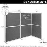 VIVO L-Shape Modular Corner Wall System, 3 Panels, Modern Professional Office Cubicle Dividers, Freestanding Privacy Screen, 66 inches High, Dark Gray, PP-MWS63D-L VIVO