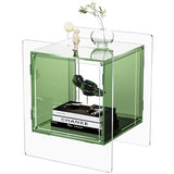 solaround Acrylic Nightstand, Bedside Table for Bedroom, Side Table, Record Player Stand, 18'' x 15.7'' x 21.6'', Green solaround