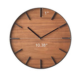 Yamazaki Home Wall Clock - Modern Wood Home Decoration Steel + Wood One Size Walnut YAMAZAKI