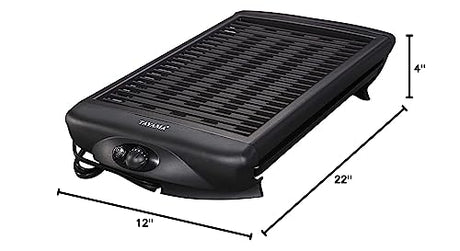 Tayama TG-868XL Smokeless Non-Stick Indoor Electric Grill, Extra Large, Black TAYAMA