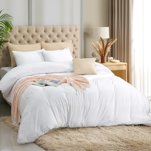 Utopia Bedding Duvet Cover Set with Pillowcases - 1 Duvet Cover with 2 Pillowcases - 20 X 36-3 Pieces Bedding Duvet Cover with Zipper Closure - Soft Brushed Microfiber (King, White) Utopia Bedding