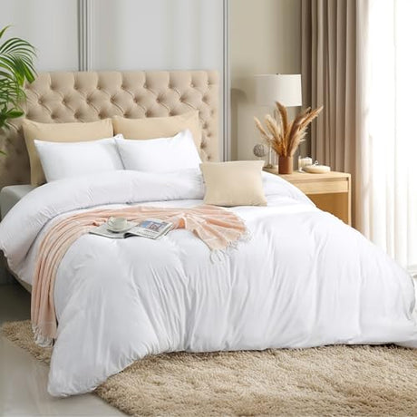 Utopia Bedding Duvet Cover Set with Pillowcases - 1 Duvet Cover with 2 Pillowcases - 20 X 36-3 Pieces Bedding Duvet Cover with Zipper Closure - Soft Brushed Microfiber (King, White) Utopia Bedding