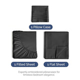 Twin Size 3 Piece Sheet Set - Comfy Breathable & Cooling Bed Sheets Set - Hotel Luxury Bedding for Women, Men, Kids, Teens, Boys & Girls - Deep Pockets, Ultra-Soft and Wrinkle Free - Oeko-Tex - Black CGK Unlimited