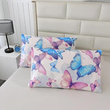 SDIII 3PCS Colorful Butterfly Comforter Set Full, Soft Microfiber Lightweight Full Butterfly Comforter, Butterflies Bedding for Girls Boys Kids Teens SDIII