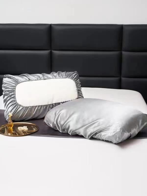 Silk Satin Pillowcases for Hair and Skin. Decorative Luxurious Travel Elastic Band Satin Pillowcase. No Zipper, Folded Soft Blank Pillow Covers. Perfect for Travel and DIY Sublimation -White TornadoZ