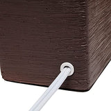 Simple Designs Petite Faux LT2072-BWN Stone Table Lamp with Fabric Shade, Brown with White Shade Simple Designs