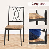CABIHOME Dining Table Set for 4, Kitchen Table Set with 4 Chairs, Rectangular Dining Table Set for 4, Kitchen Table Set for Apartment, Small Space, Dining Room, Retro Brown CABIHOME