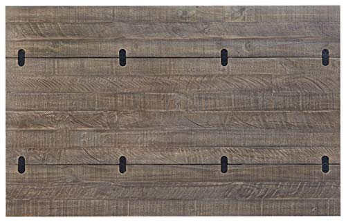 Signature Design by Ashley Havalance Farmhouse Sofa Table, Flip Top Design for Additional Dining Space and Fixed Lower Shelf, Gray & White with Weathered Finish Signature Design by Ashley