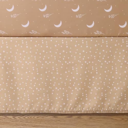 The Peanutshell 3 Piece Baby Crib Bedding Set for Boys & Girls - Newborn, Infant & Toddler Nursery Bed Set Decor with Fitted Crib Sheet, Dust Ruffle, Crib Comforter - Boho Celestial The Peanutshell